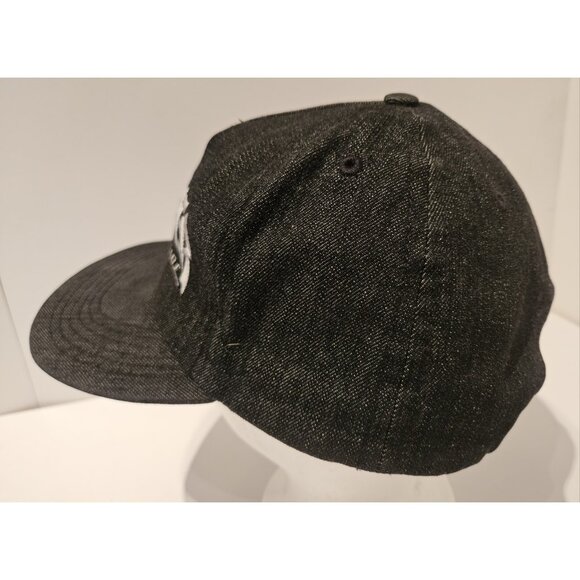 Thrasher HUF Worldwide Snapback Hat Blaxk Denim Y2K Skater 100% Cotton USA - Picture 6 of 10